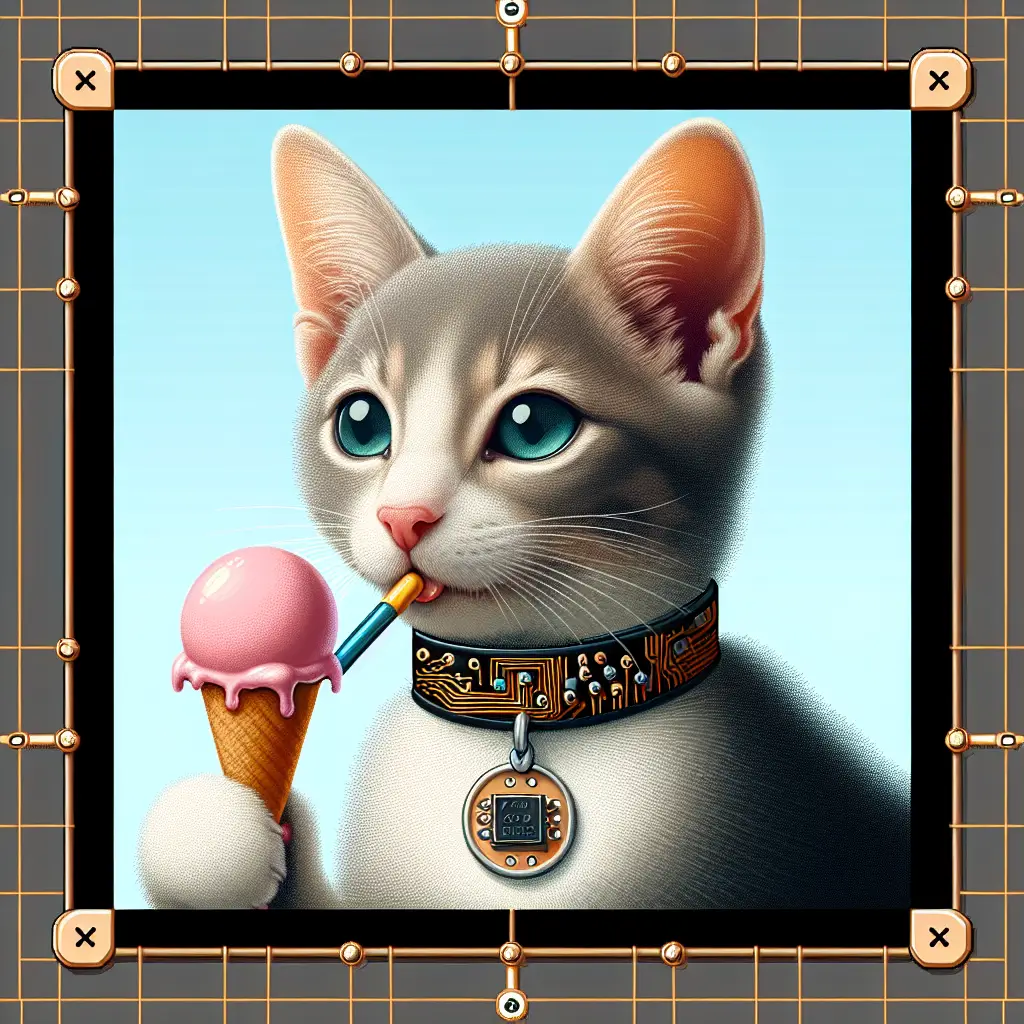 A screenshot of Free Avatar: Classical Painting Style Electrical Engineer Kitten