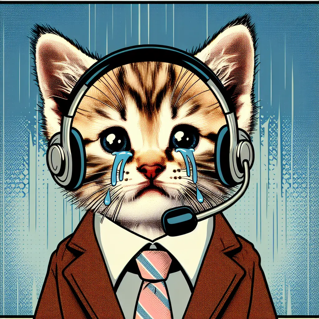 A screenshot of Free Avatar: Comic Book-Style Telemarketer Kitten