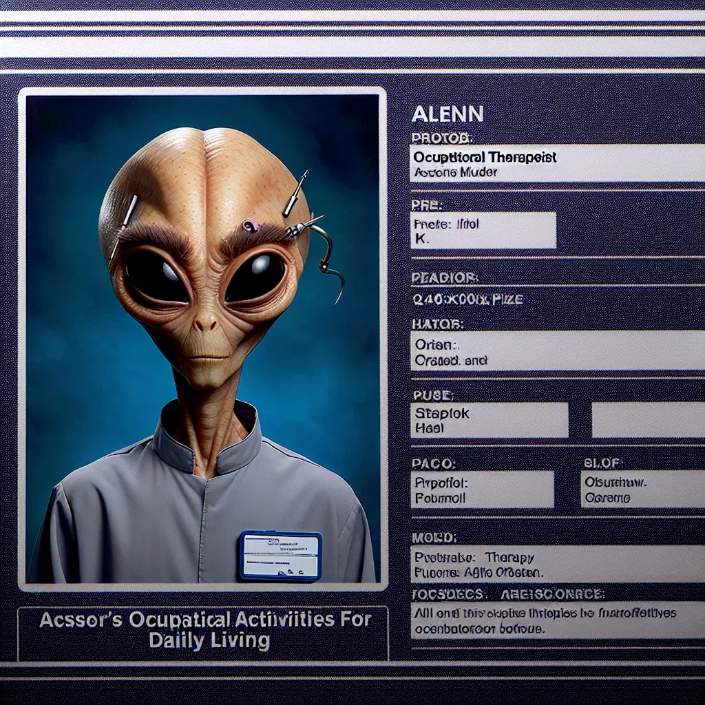 A screenshot of Free Avatar: Alien Occupational Therapist with Eyebrow Piercing