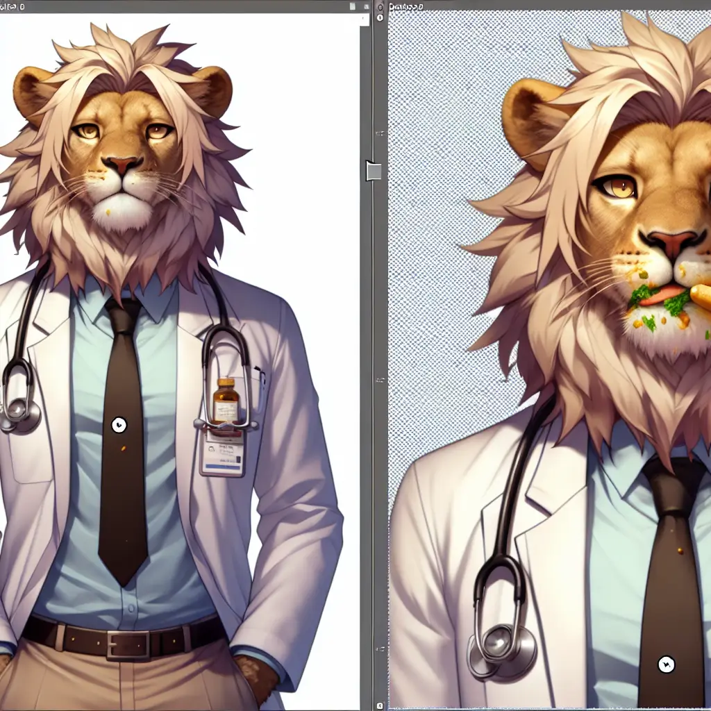 A screenshot of Free Avatar: Anime Style Physician Lion Avatar