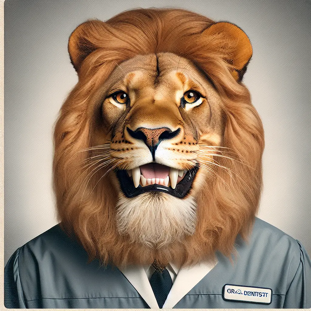 A screenshot of Free Avatar: Lion Dentist AI Avatar