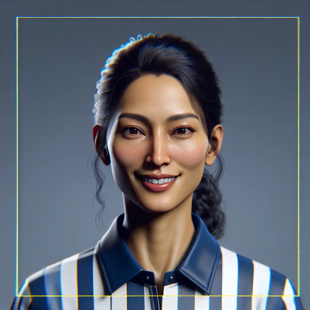 A screenshot of Free Avatar: South Asian Female Umpire Avatar