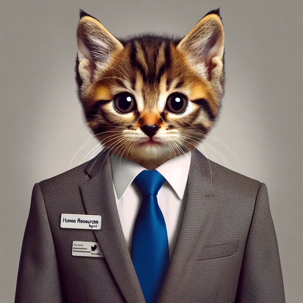 A screenshot of Free Avatar: HR Specialist Kitten