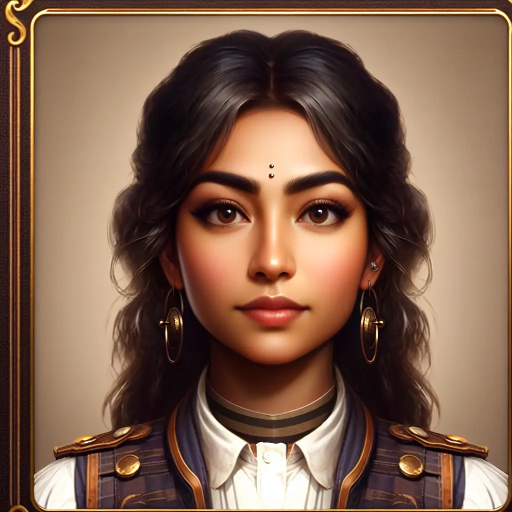 A screenshot of Free Avatar: South Asian Female Pirate Hotel Manager