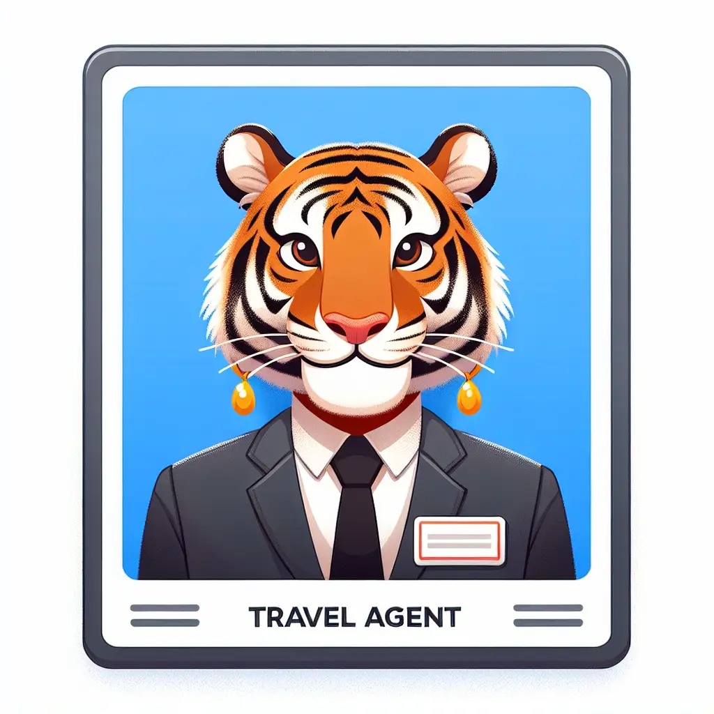 A screenshot of Free Avatar: Cartoon Tiger Travel Agent