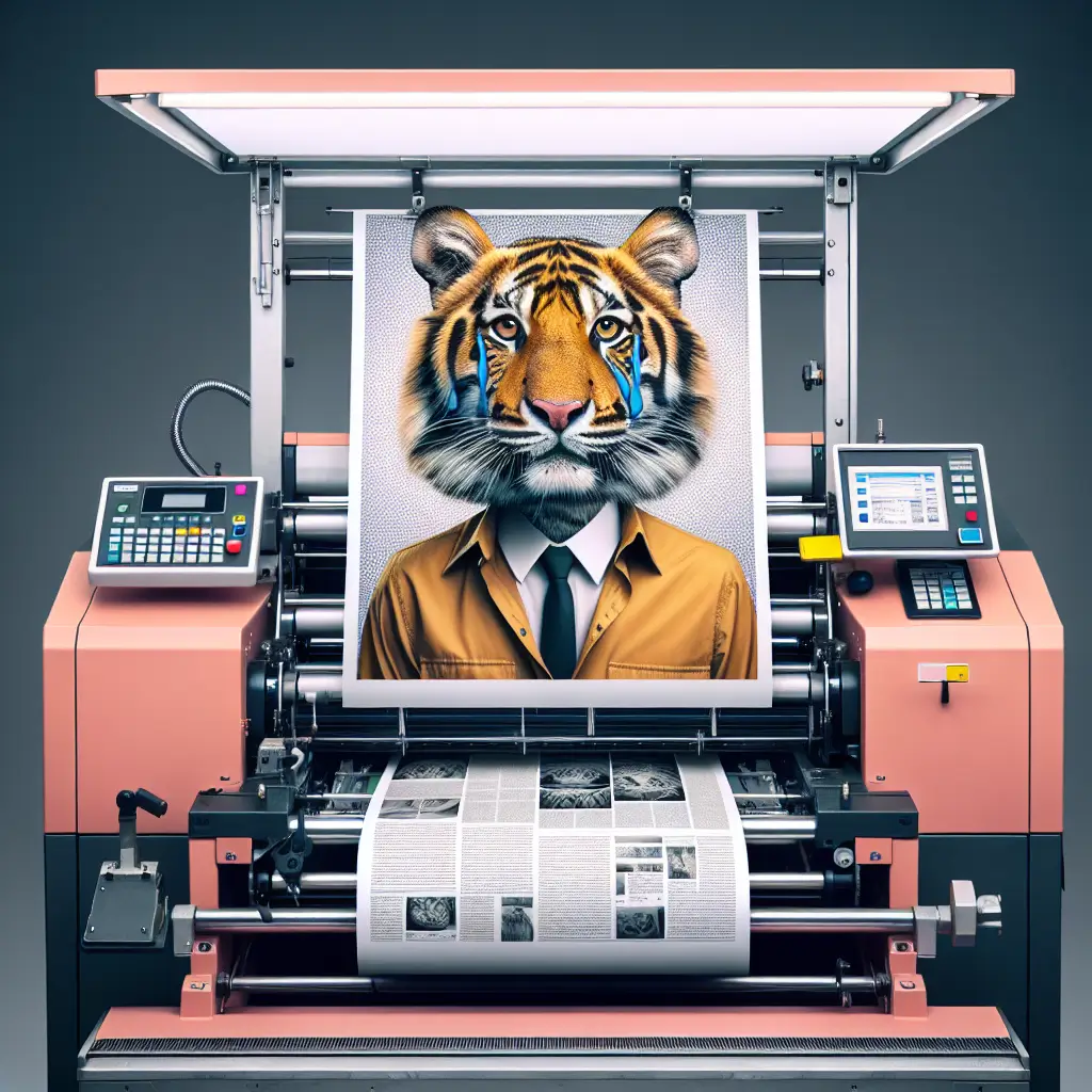 A screenshot of Free Avatar: Tiger Printer Yearbook Style Avatar