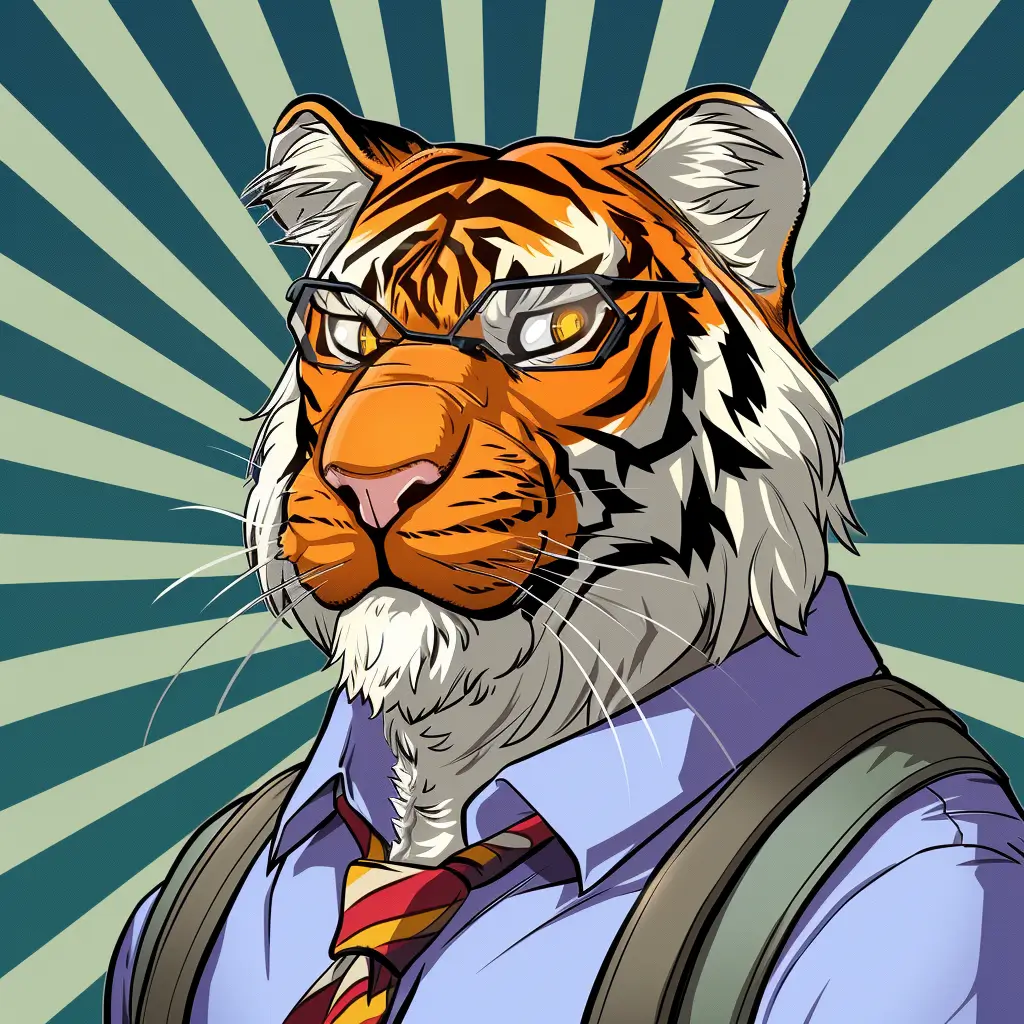 A screenshot of Free Avatar: Landscaper Tiger in Comic Book Style