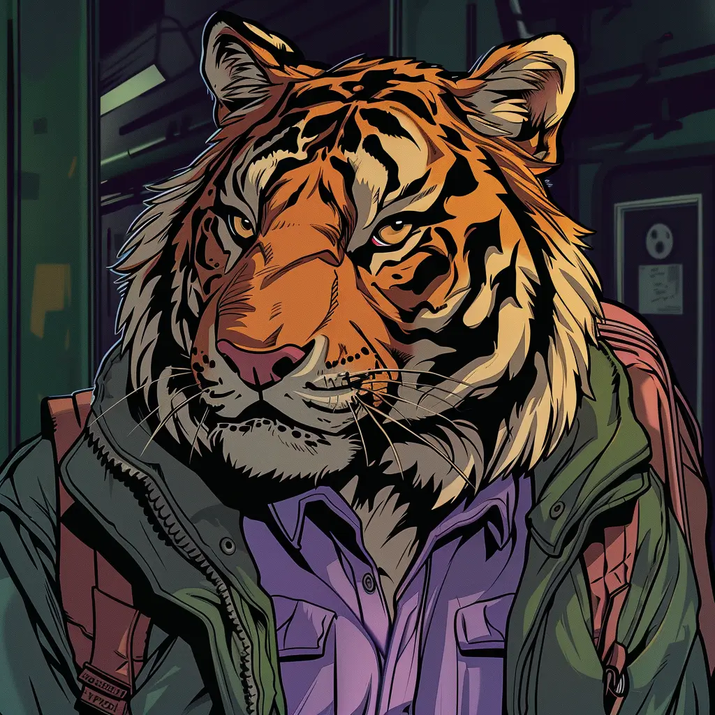 A screenshot of Free Avatar: Tiger Landscaper in Comic Book Style