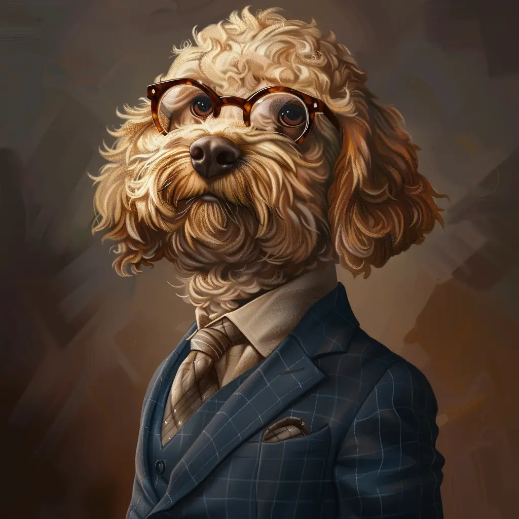 A screenshot of Free Avatar: Salesperson Dog in Fantasy Style