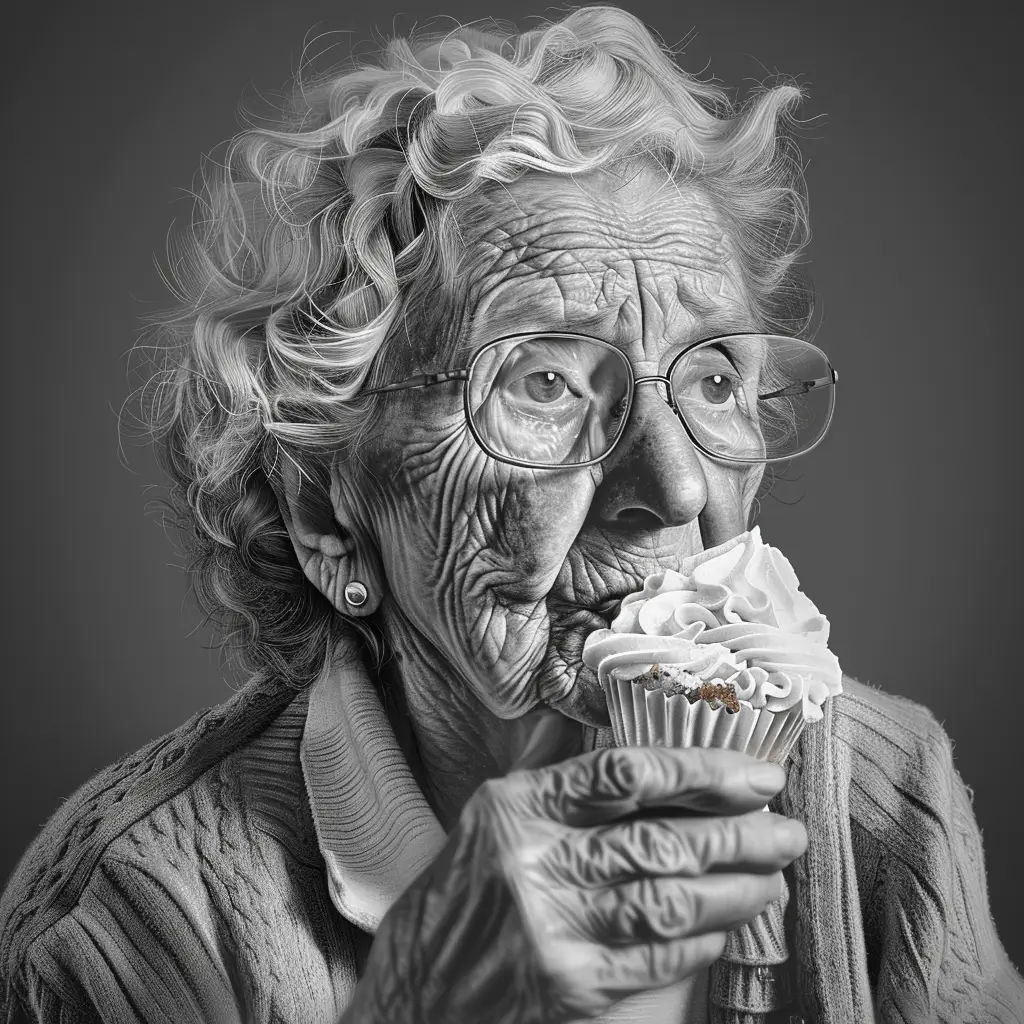 A screenshot of Free Avatar: Elderly Woman Packer Eating Ice Cream