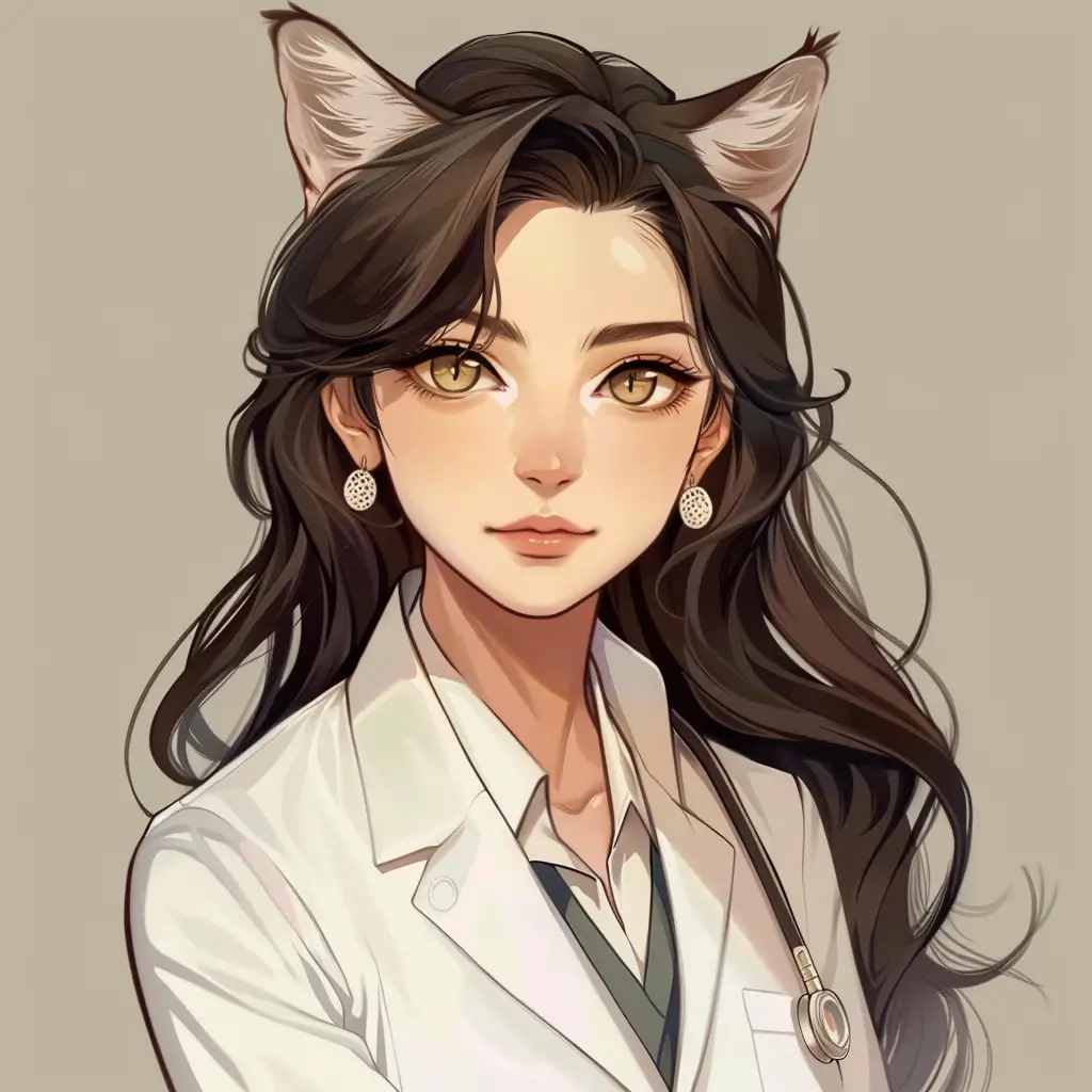 A screenshot of Free Avatar: Medical Assistant Cat Anime Style