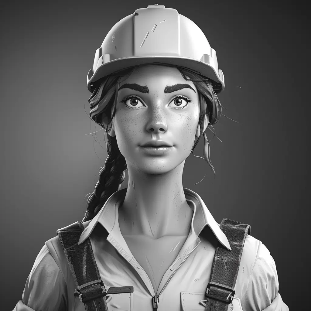 A screenshot of Free Avatar: Construction Laborer Video Game Character