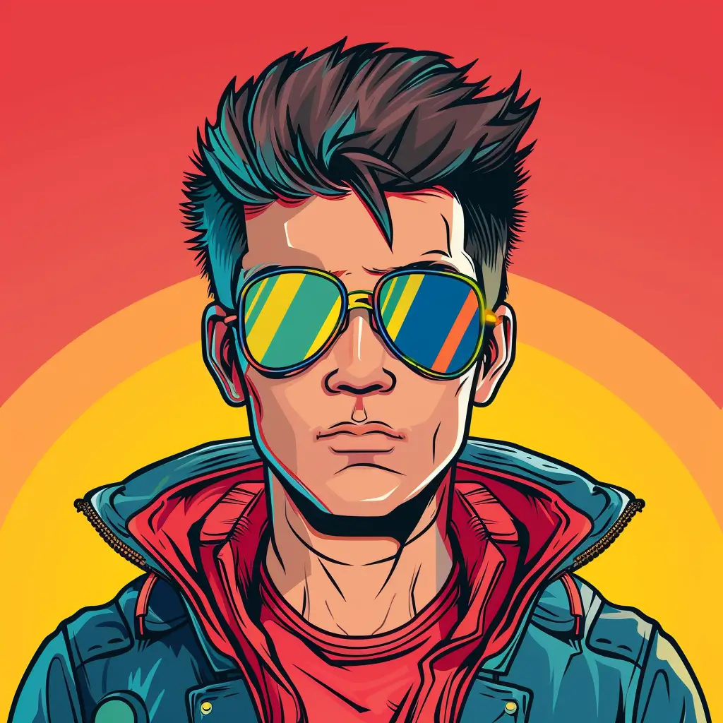 A screenshot of Free Avatar: Superhero Social Worker with Sunglasses