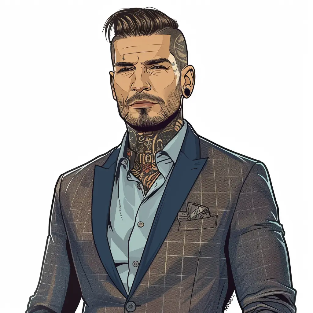 A screenshot of Free Avatar: Real Estate Agent Avatar with Tattoos