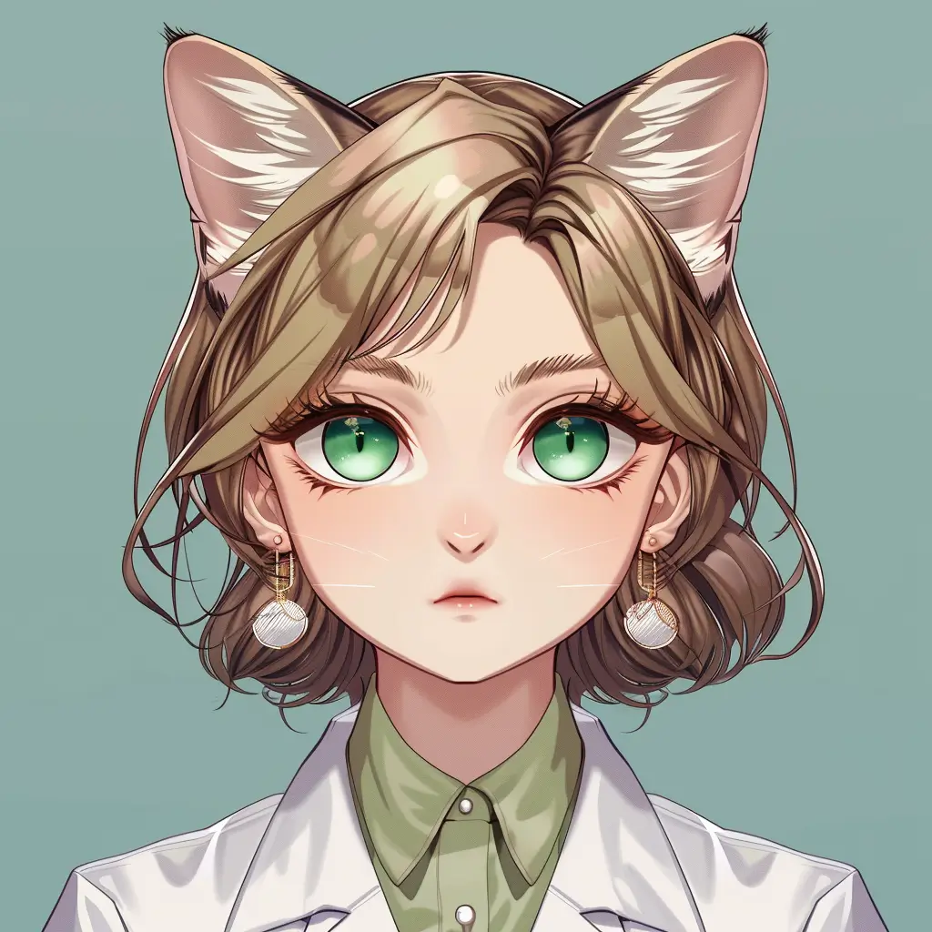 A screenshot of Free Avatar: Anime Style Cat Medical Assistant Avatar