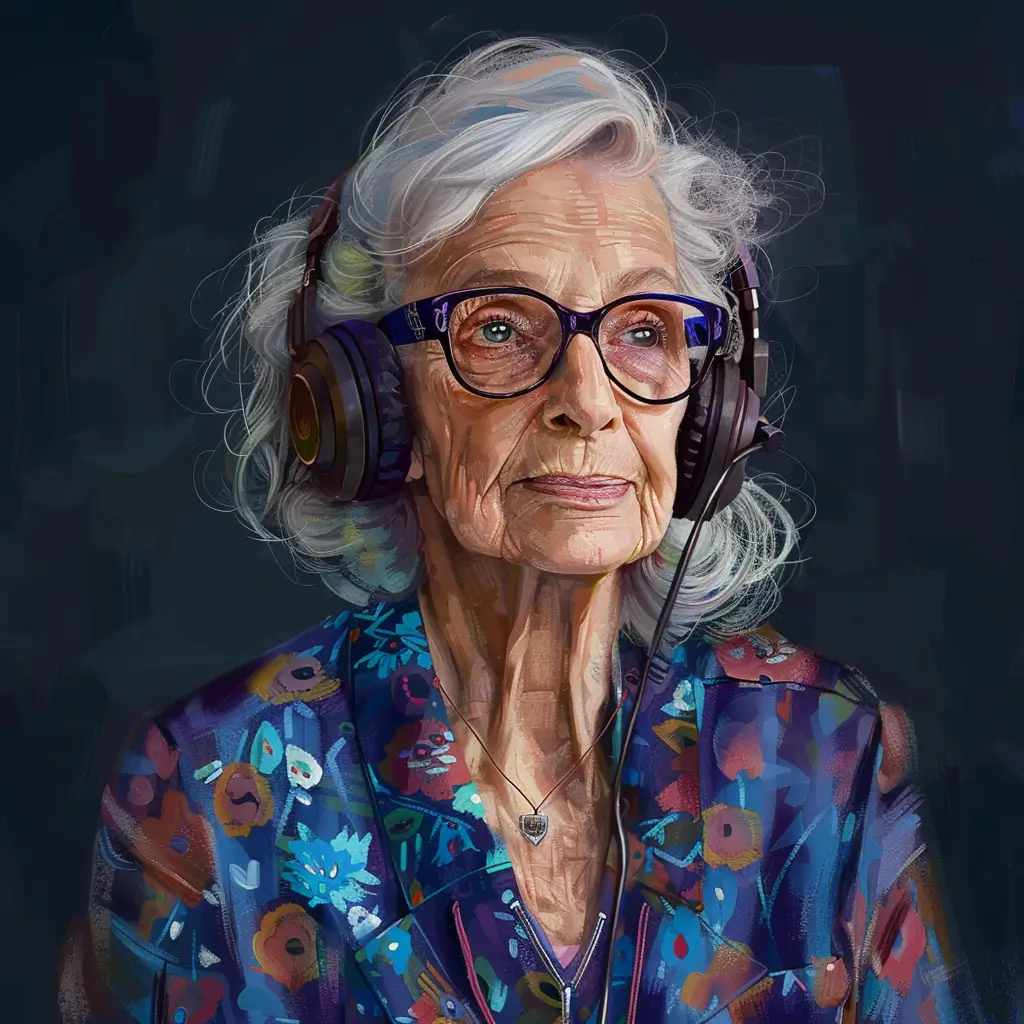 A screenshot of Free Avatar: Elderly Woman Film and Video Editor Avatar